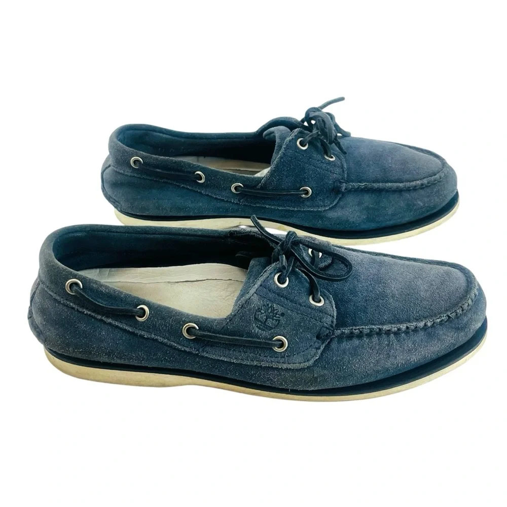 Timberland Men’s Blue Leather Boat Shoes Size 11